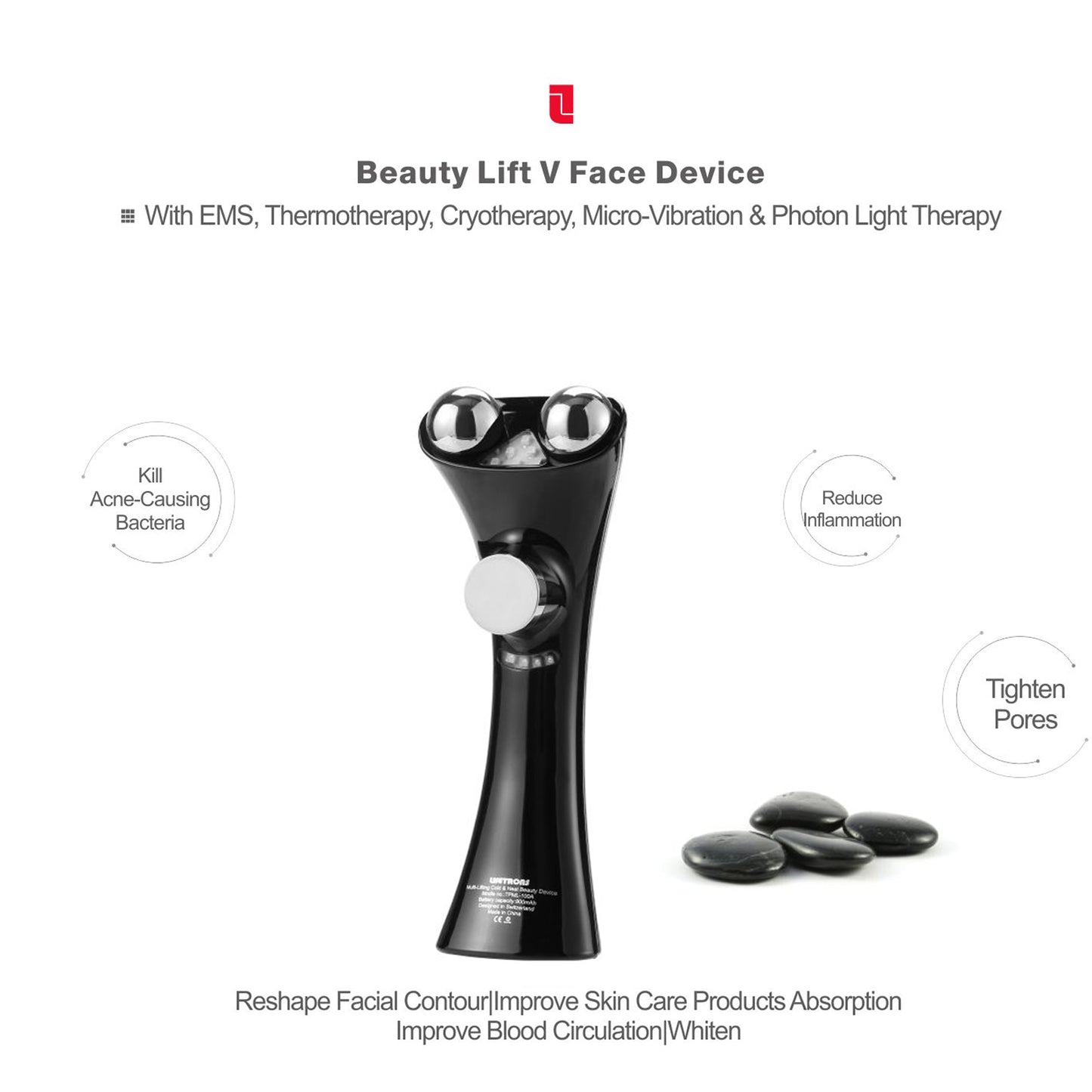 Lifetrons 7-in-1 Ultimate Anti-Aging Beauty Device TPML-100 | Microcurrent Phototherapy Hot & Cold Lift V-Face