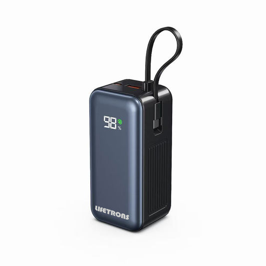 Lifetrons 20000mAh PD 65W 內置線數顯移動電源 | 雙向快充