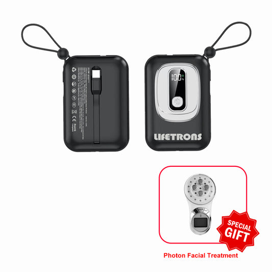 Lifetrons 10000mAh PD 22.5W Pocket Power Bank with Built-in Cables | Ultra-Slim Digital Display
